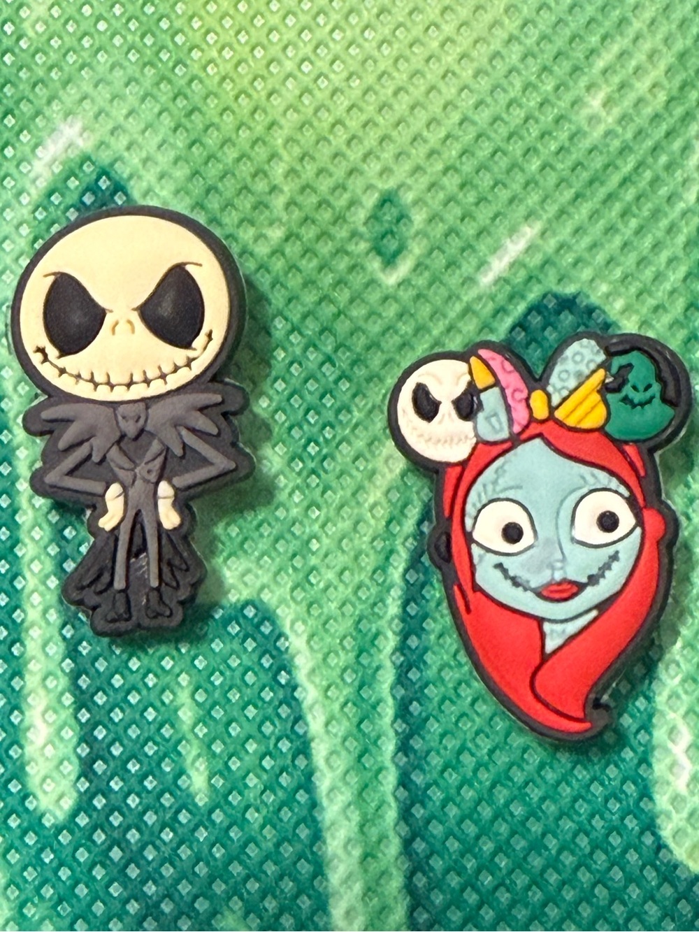 Jack & Sally Halloween Croc charm set